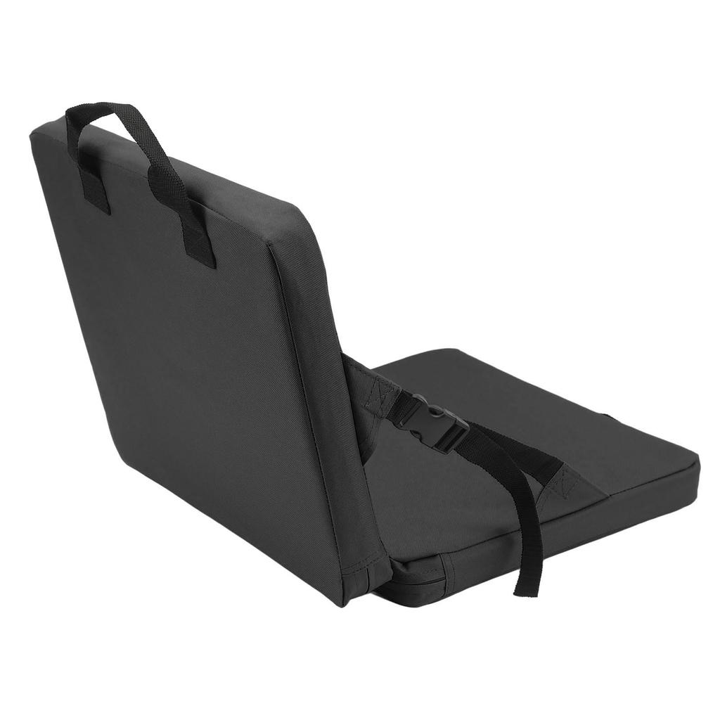 Outdoor Foldable Chair with Backrest Soft Sponge Cushion Back Chair for Stadium and Beach Black