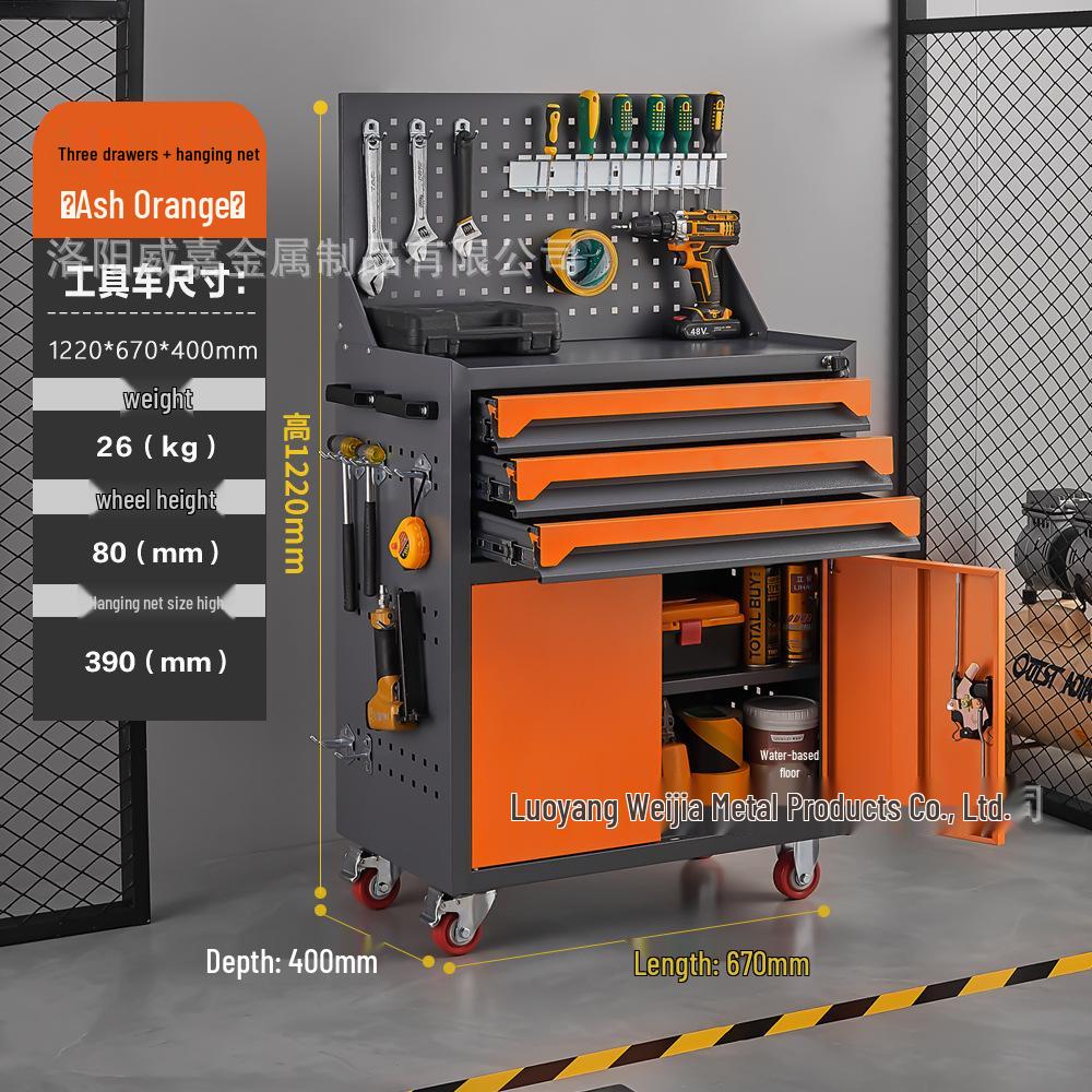 Compact Mobile Tool Cart: Multifunctional Storage Cabinet & Trolley for Workshop