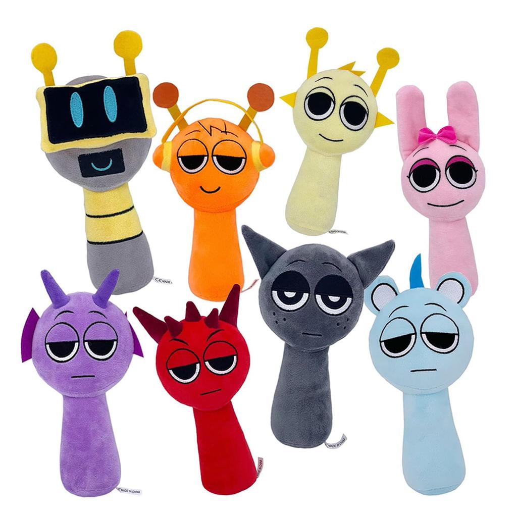 HOMANY Sprunky Plush Doll [Set of 8] Sprunki Doll Character Horror Game Accessories Horror Music Game 20cm Cartoon Plush Toy Christmas Gift for Kids