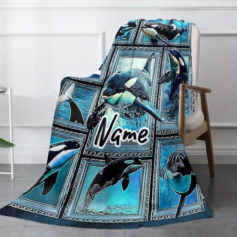 Dolphin Customize Your Name Blanket Warm Comfortable And Soft Blankets Are Suitable For Home Lunch Break Blanket Office Sofa Sofa Gift To Relatives