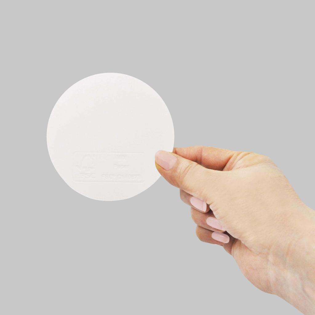 Artnap Commercial Paper Coasters, 90mm Round, FSC Print, Pre-Debossed, Pack of 100, CR905KF, Made in Japan