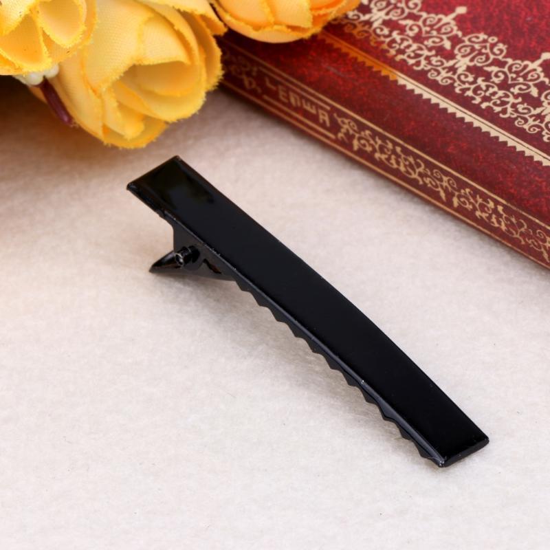 

10шт черный металл один зубц аллигатор заколки для волос заколки Barrette Bows DIY 5,5 см
