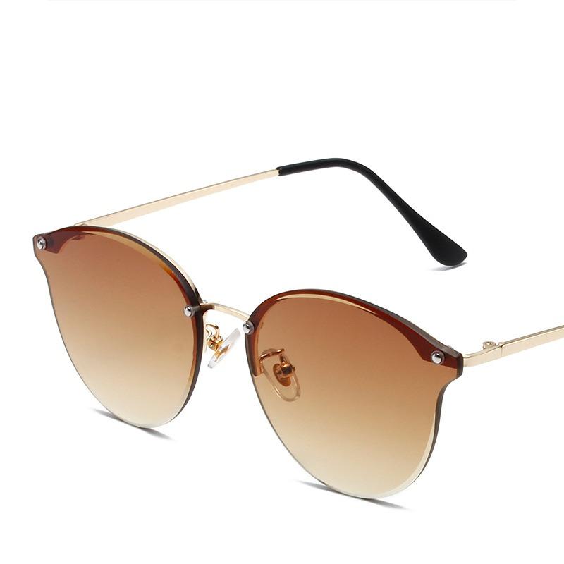 Óculos de sol estilo olho de gato feminino clássico não polarizado, óculos leves sem aro de metal, óculos antirreflexo para viagem