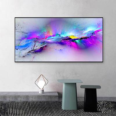 Tamaño grande Oro Luz colorida Nube abstracta Lienzo Pintura Póster Impresión Arte de la pared Imagen para la sala de estar Decoración del hogar Unframe Sin marco
