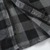 Men Fall Spring Hoodie Contrast Color Plaid Print Drawstring Hooded Long Sleeve Zipper