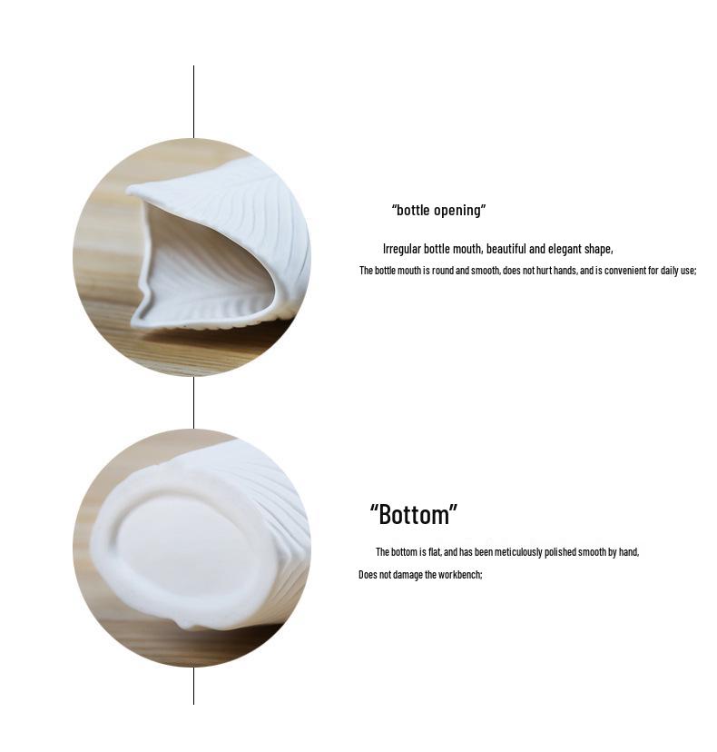 Nordic White Unglazed Ceramic Vase - Decorative Fake Flower Holder for Home and Living Room