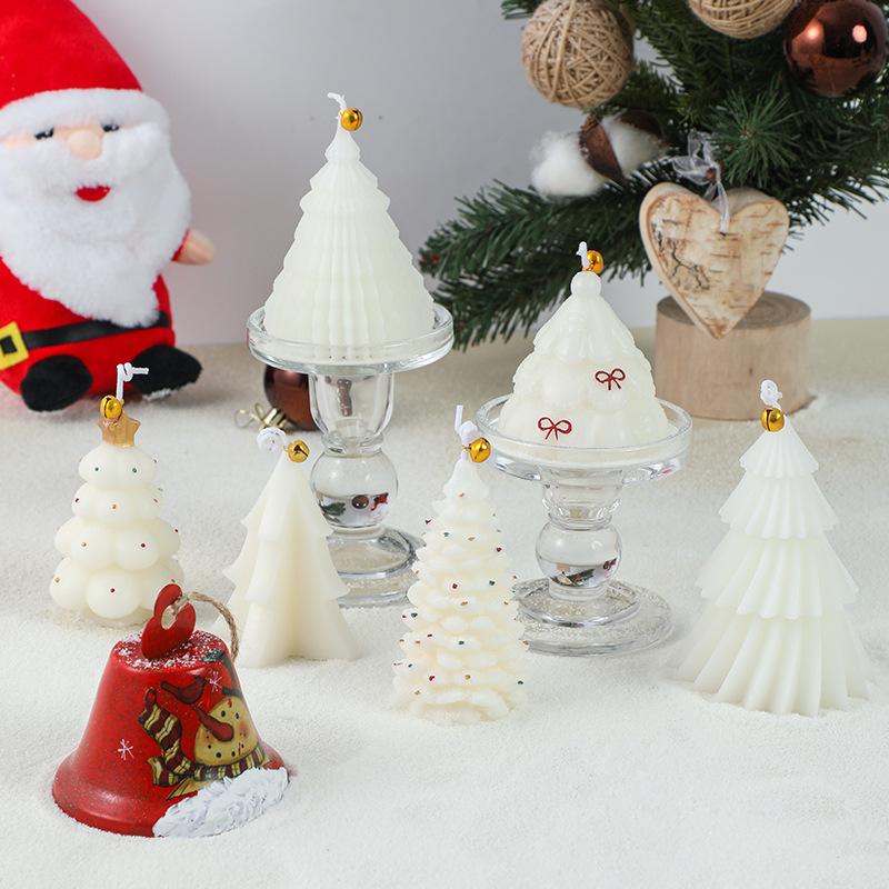 Factory Christmas Souvenirs Christmas Tree-Shaped Geometric Scented Candles Atmosphere Decoration Ornaments