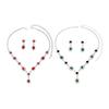 1 Set Hochzeitskette und Ohrringe Damen Retro Strass Schmuckset Faux Edelstein Halskette Ohrringe Valentinstag Geschenk für Ehefrau Sie