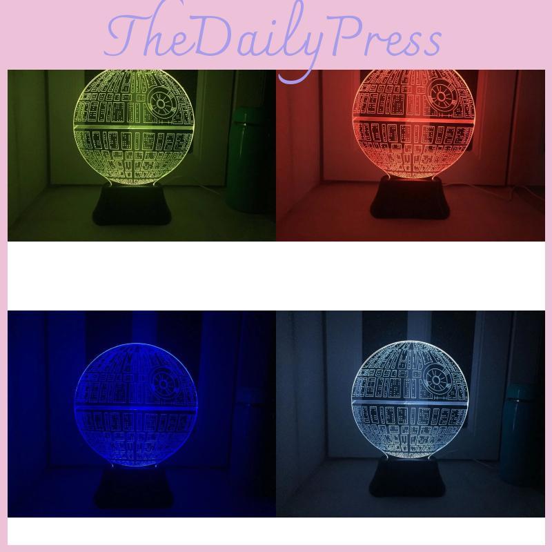 Star Wars Death Star 3d Led Night Light With Touch Control For Bedroom Decor