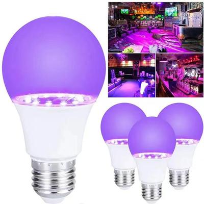 60mm E27 UV Purple Fluorescent Light Bulb, Plastic-Clad Aluminum, 85-265V, Ghost House Party Ultraviolet.