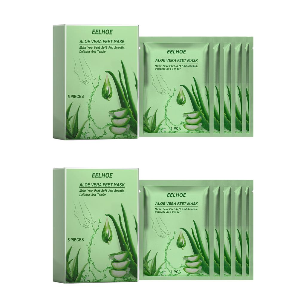 Aloe Vera Fußmaske Feuchtigkeitsspendende Peeling-Maske für trockene, rissige Füße, zur Erweichung von Hornhaut & Glättung rauer Haut