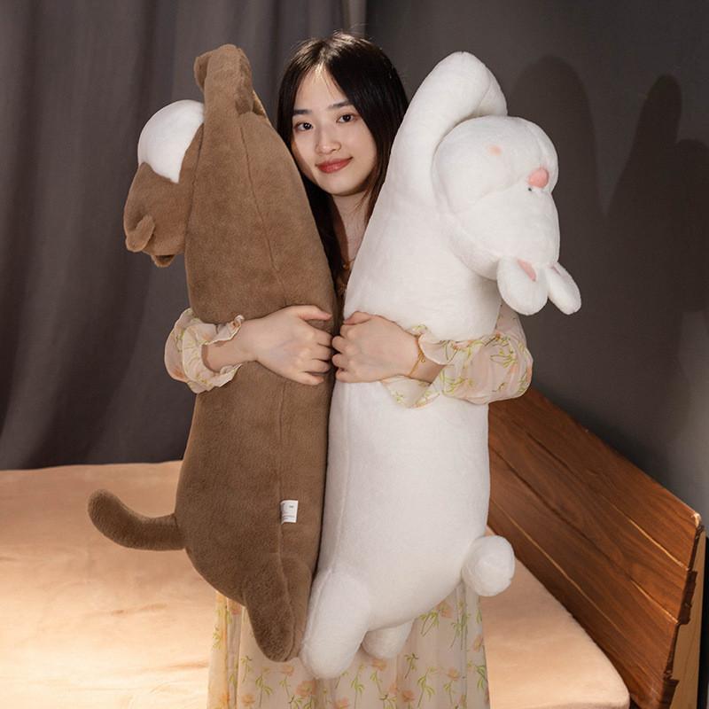 Soft Plush Long Animal Hugging Pillow Perfect For Bedtime Snuggles And Playtime