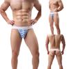 Striped Sexy Open Butt Underwear Jock Straps Briefs Thong Mid Rise Underpants