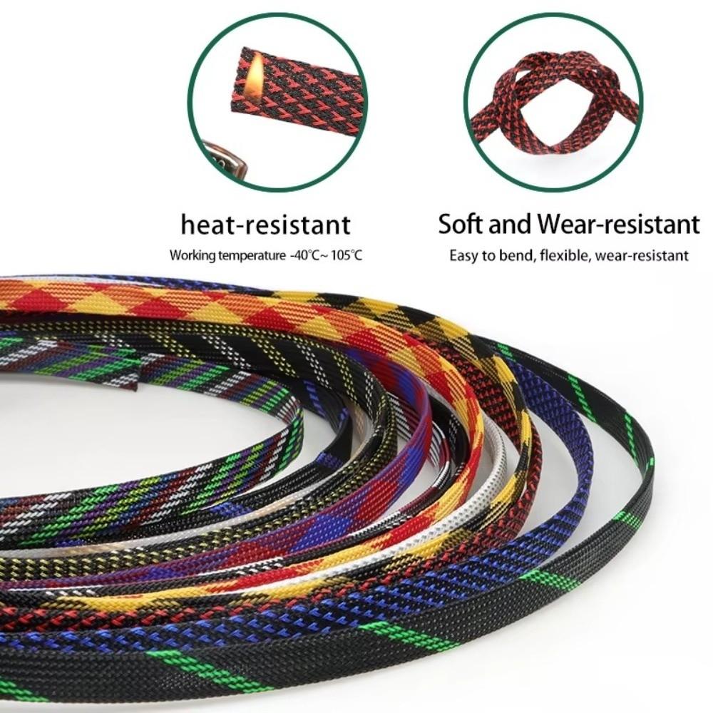 Flame Retardant Braided Cable Sleeve PET Cable Sleeving New Braided Sleeving  Hardware Accessories
