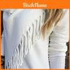 Elegant Women's Irregular Tassel Cardigan Sweater Poncho Shawl With Classic Design