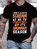 Oversized Men's Cincinnati Football Fan T-Shirt "I Don't Always Scream at the TV..." Slogan- Crew Neck Short Sleeve Casual T-Shirt for Cincinnati Supp