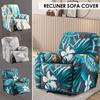 Recliner Chair Cover Full Wrap Style Single Reclining Slipcover With Side Pocket Machine Washable Stretch Printed Armchair Cover