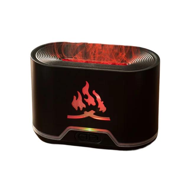 

Дистанционное управление USB ароматерапевтический диффузор, имитация пламени лампы, увлажнитель воздуха, диффузор эфирных масел для спальни 300 мл USB Cable чёрный