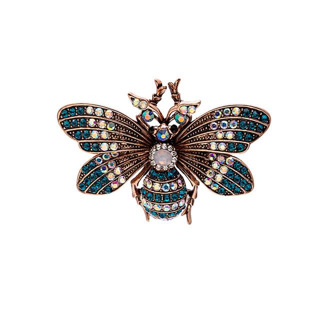 European And American Exquisite Retro Fashion Insect Dripping Oil Brooch Moth Bee Butterfly Brooch Corsage Accessories Female