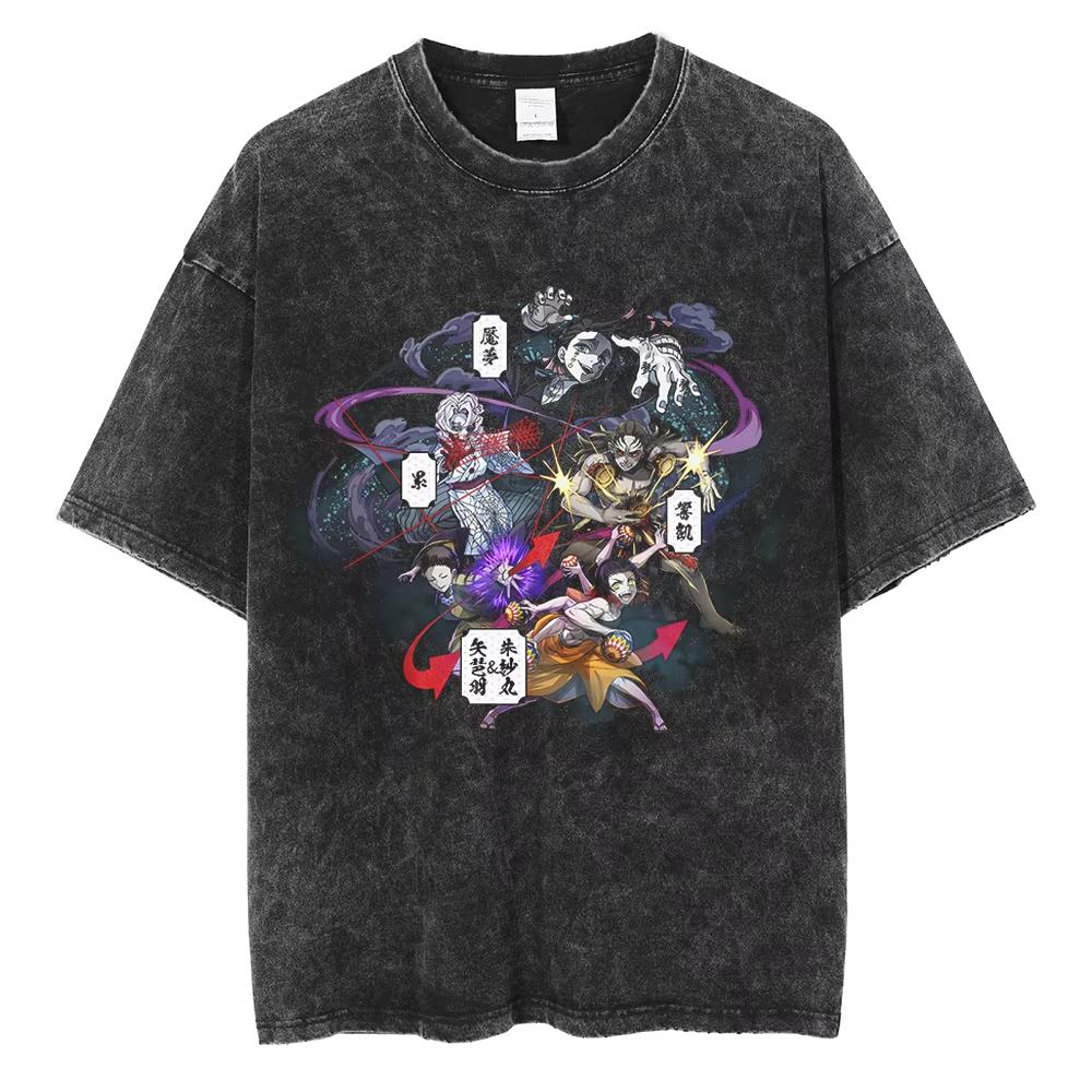 Herren Harajuku Street Style Anime-Liebhaber Herren-T-Shirt Tägliches Aufdruckmuster Angezogenes T-Shirt