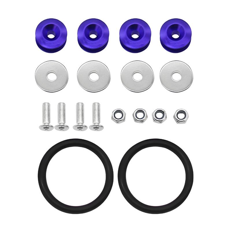 Multiple Colors Universal Front Rear Bumper Trunk Quick Release Fastener Kit with Release Tabs and O-Ring For Racing Drifting