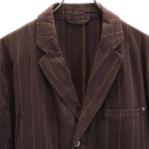 Paul Smith JEANS Gestreifte maßgeschneiderte Jacke L Braun Herren Gebraucht