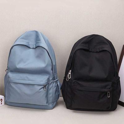 Women Schoolbag Waterproof Large Capacity School Backpack Smooth Zipper Solid Color Teens Girl Casual Daypack Bag Student Supply