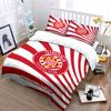 Girona FC Red Striped Bedding Set Bedding Duvet Cover Set Duvet Cover Pillowcases  (1 * Duvet Cover 2 * Pillowcases, without duvet insert)
