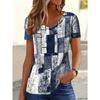 Sommer Neues Damen-T-Shirt 3D Denim Karomuster V-Ausschnitt Kurzarmhemd Mode Damen-T-Shirt Kleidung Y2k Damen-T-Shirt