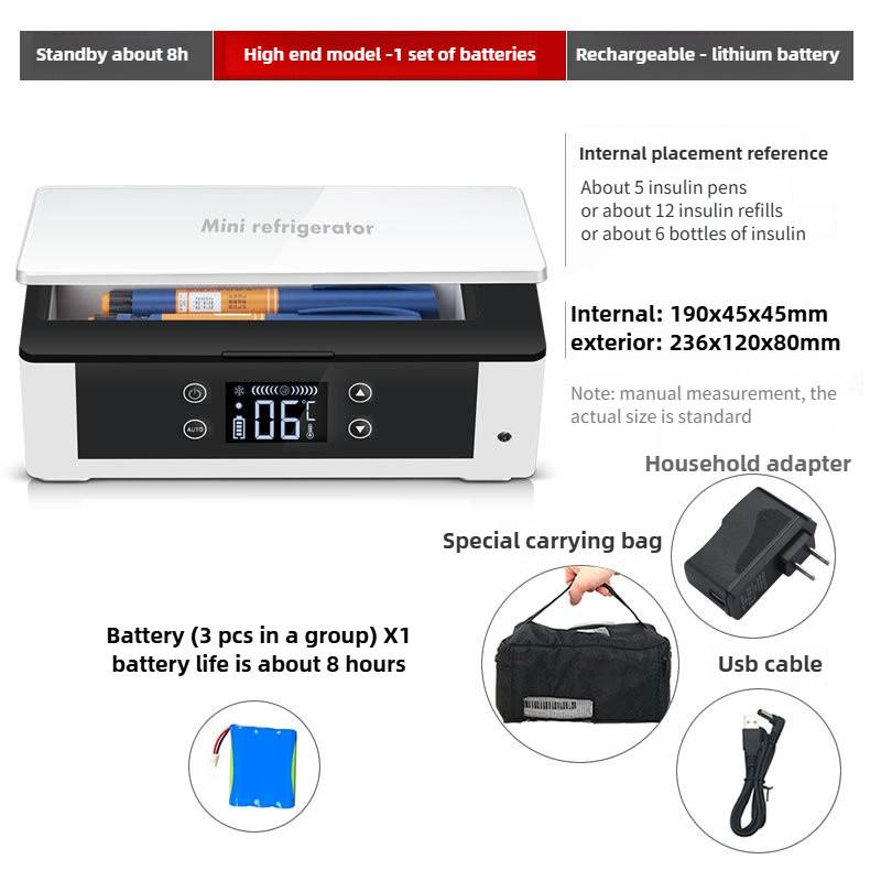 Mini Special Medicine Refrigerator Portable Car Home Use Small Fridge Rechargeable Insulin Refrigeration Box