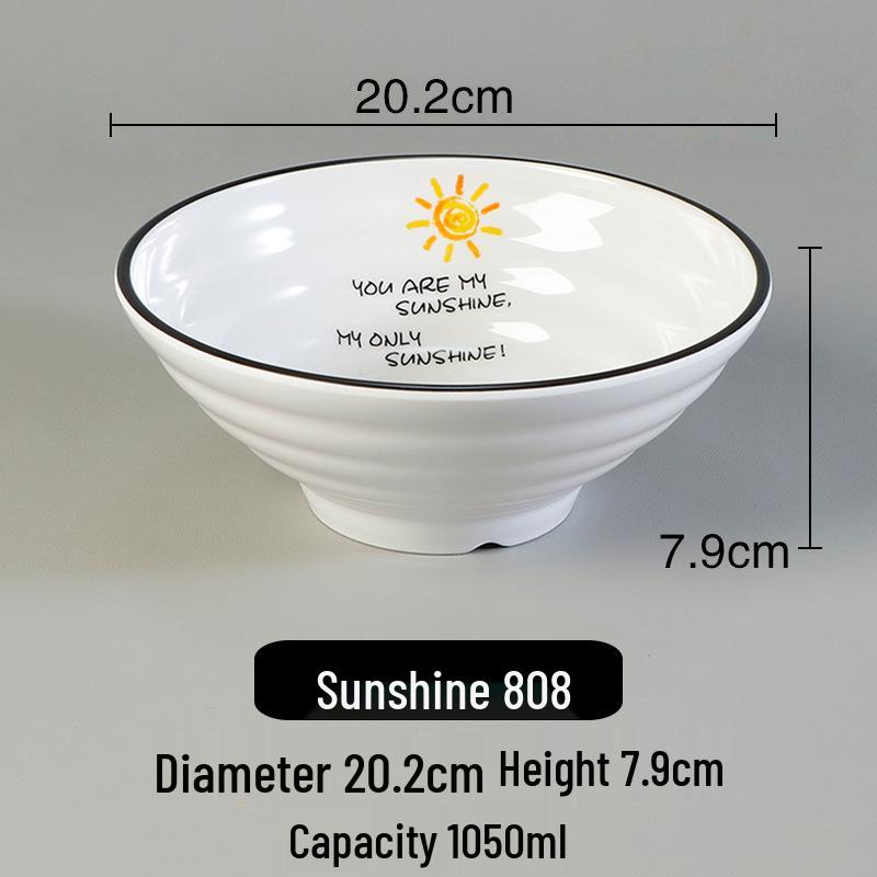 Melamine Ramen Bowl: Porcelain-Like, Large Mala Tang Soup & Noodles Bowl for Wontons & Luosifen