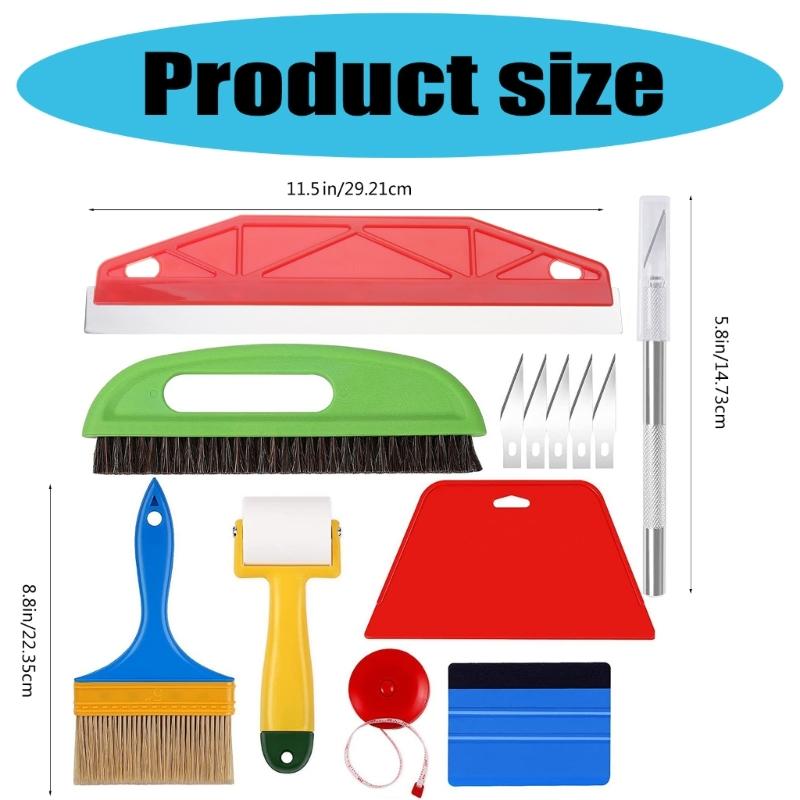 Multifunktionellt 7 Delar Väggbeklädnads- och Målningsverktyg Bärbart Tillbehör för Nybörjare och Professionell Daglig Användning