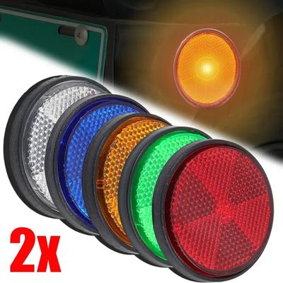 Motosiklet Yuvarlak Reflektör Elektrikli Araç Bisiklet Su Geçirmez Toz Geçirmez Gece Uyarı Reflektörü 6mm Altıgen Vida Sabitleme