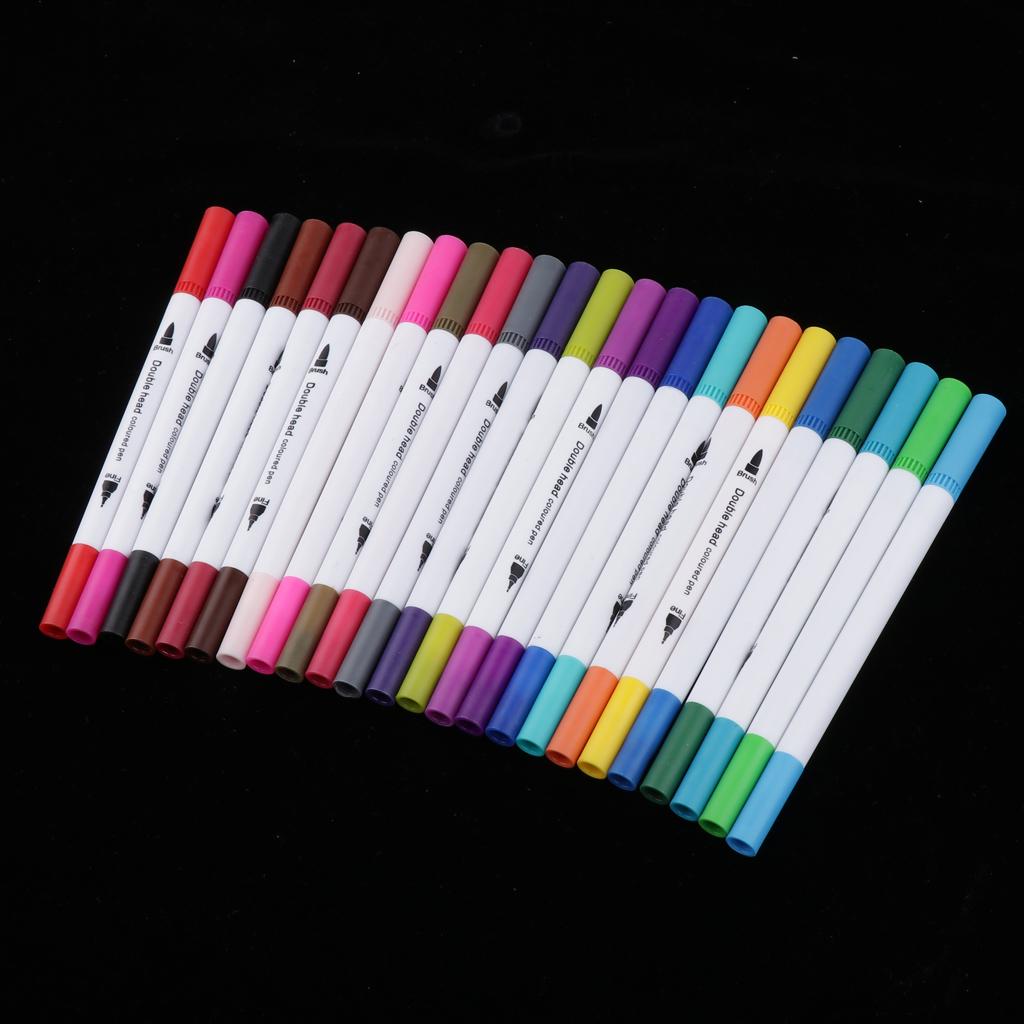 Buy 24 Color Water Based Pens Art Markers Dual Tip Permanent for Bullet