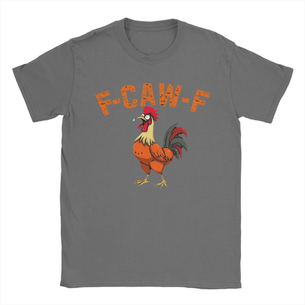 Funny F-CAW-F Chicken Meme T Shirt Summer Hip Hop T Shirts Men 100% Cotton Round Neck Plus Size Tees Short-Sleeve Awesome Tshirt