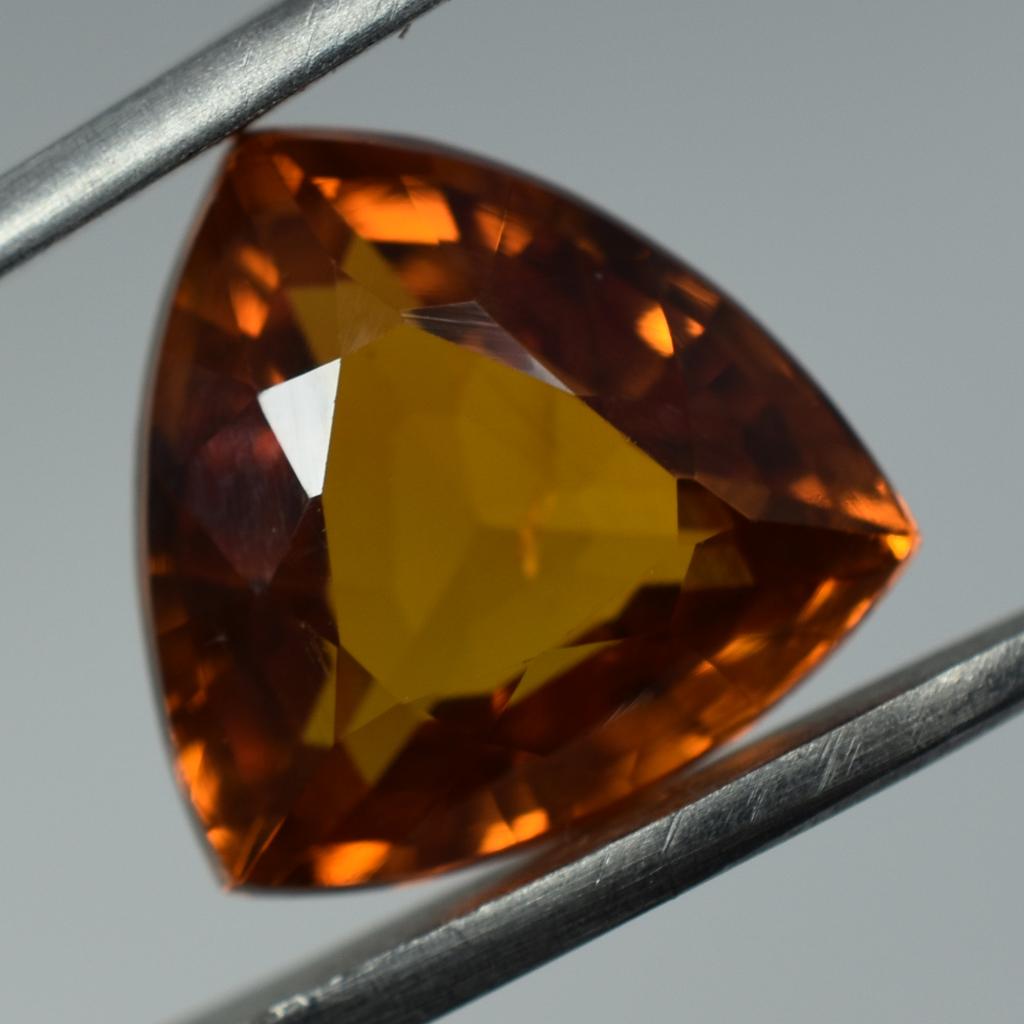 Trillion Cut Ceylon Sapphire Orange 8.35 Carat Natural CERTIFIED Loose Gemstone