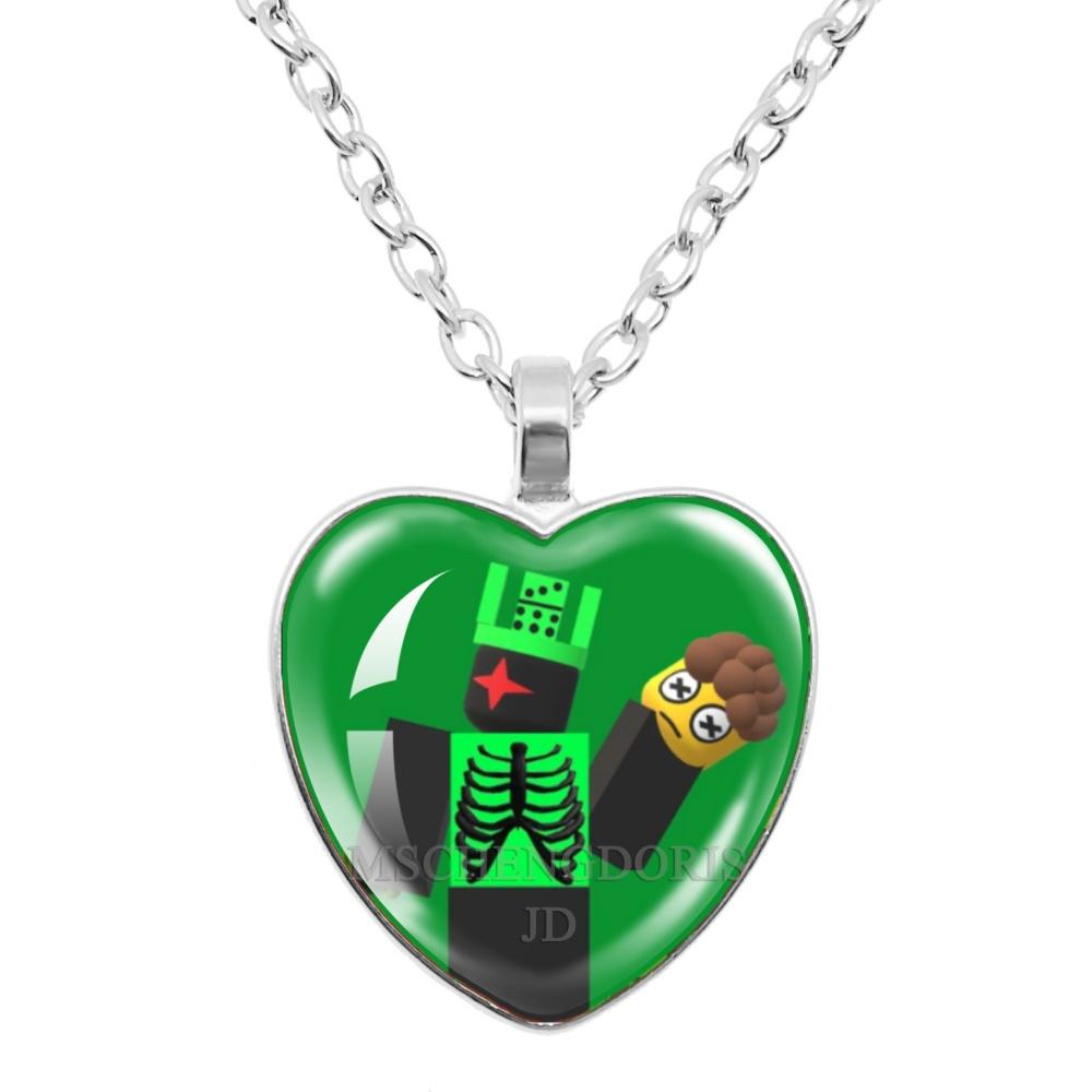 Game FORSAKEN 1x1x1x1 Cartoon Characters Funny MeMe Glass Heart Shape Pendant Necklace Jewelry Charm Collect Giftlry