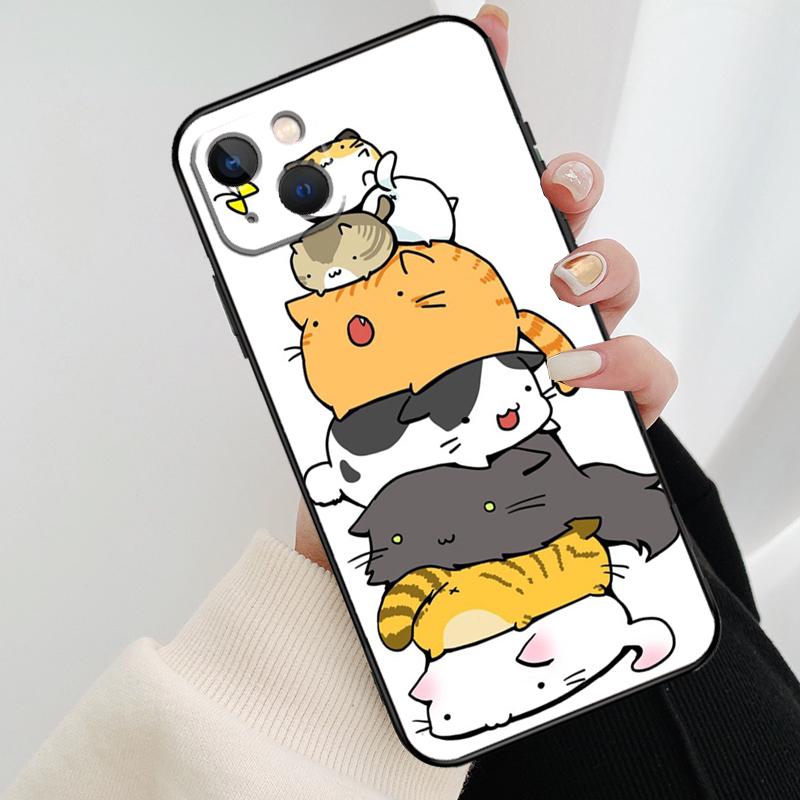 Cute Cartoon Cats Collage Phone Case For iPhone 17 Pro Max 14 13 12 11 15 16 Pro Max mini 15 16 Plus 16e 17 Air Cover