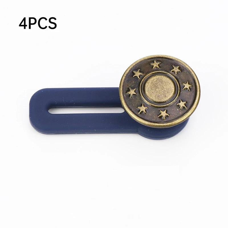 

4 шт. Удлинитель для пуговиц джинсов, Регулируемая выдвижная пуговица для джинсов, Расширитель талии брюк, Пуговицы без гвоздиков для мужчин и женщин