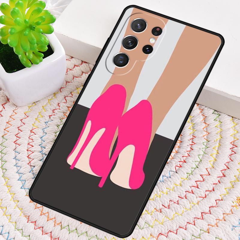 red high heel shoes Cute Phone Case For Samsung Galaxy note 10 pro S26 S25 S24 S23 S22 Ultra Plus S21 FE S20 Shockproof Cover