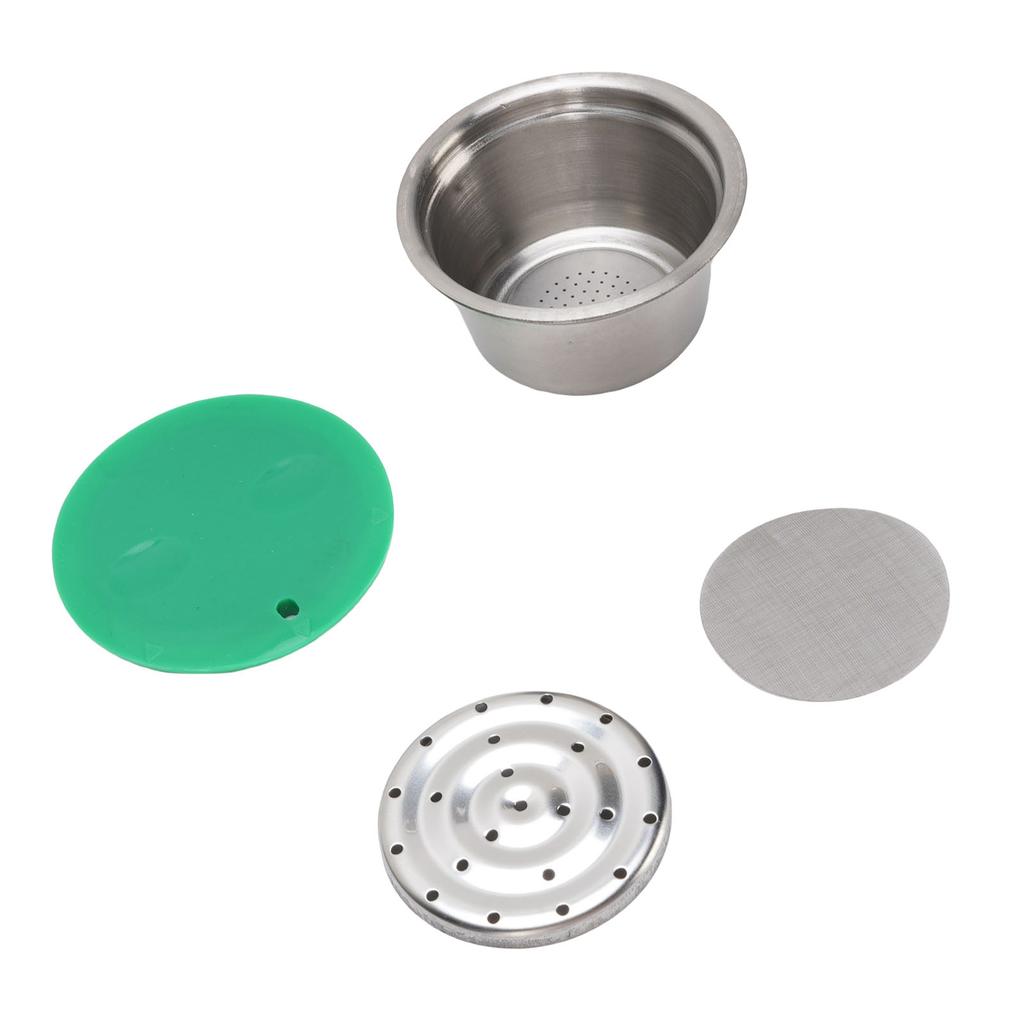 Kaffeekapsel aus Edelstahl Wiederverwendbar Nachfüllbar Kaffeepad-Becher mit Silikondeckel Passend für Dolce Gusto Kaffeemaschine