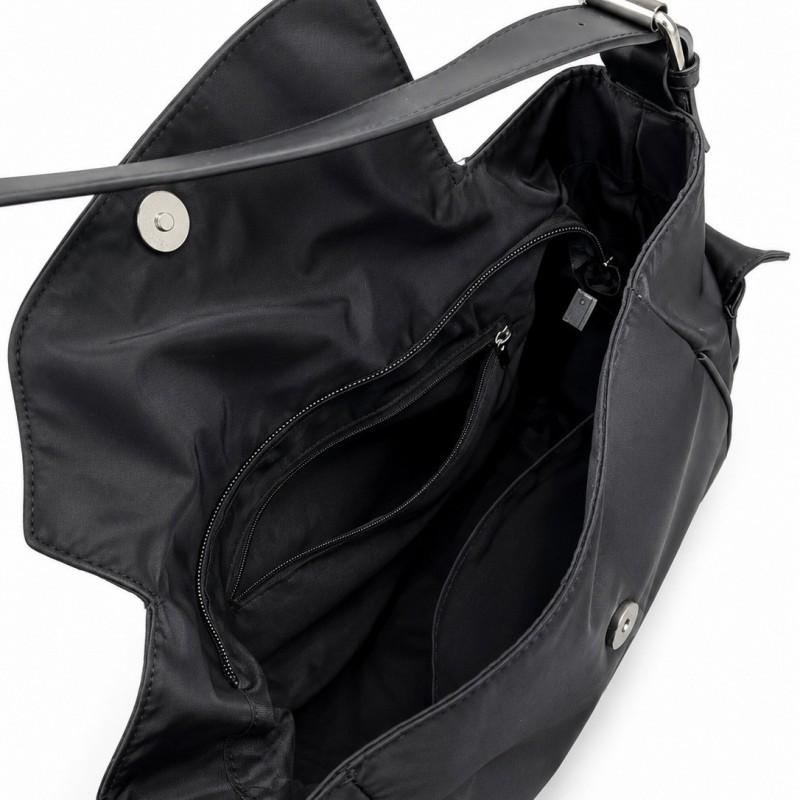 Soft Nylon Hobo Shoulder Bag Women Spacious Pillow Shape With Multi Pockets Magnetic Casual Daily Use