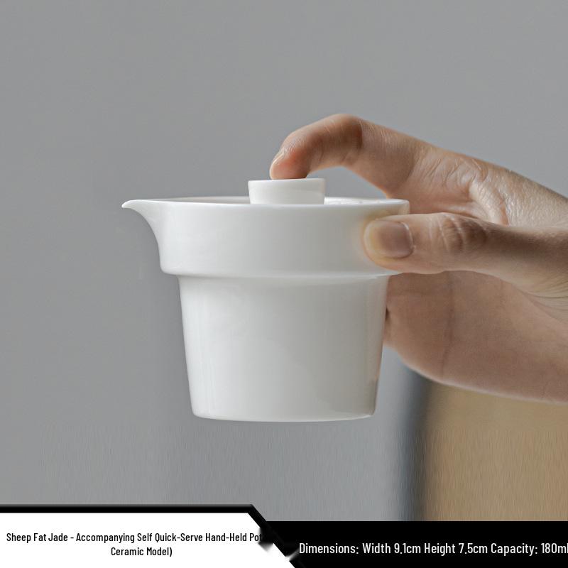 Xi Shi Jade Porcelain Teapot - Ink Wash Style Ceramic Pot for Women's Boutique Kung Fu Tea Set.