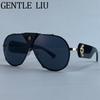 Steampunk Oversized Vintage Pilot Sunglasses Women 2026 Luxury Brand Oval Shield Eyewear Goggle Shades Driving Leather Sunglass