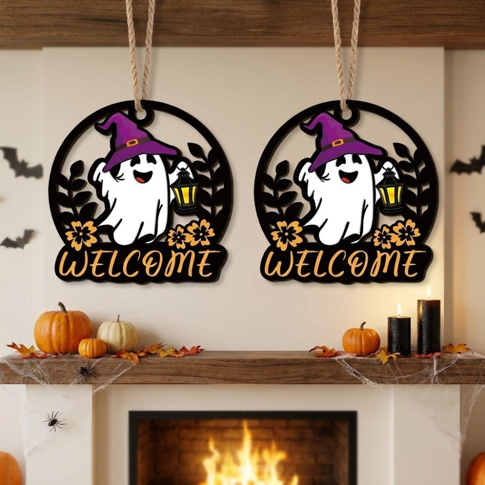 Hollow Out Halloween Ghost Door Hanger Cartoon Halloween Front Door Decor  Holiday Party