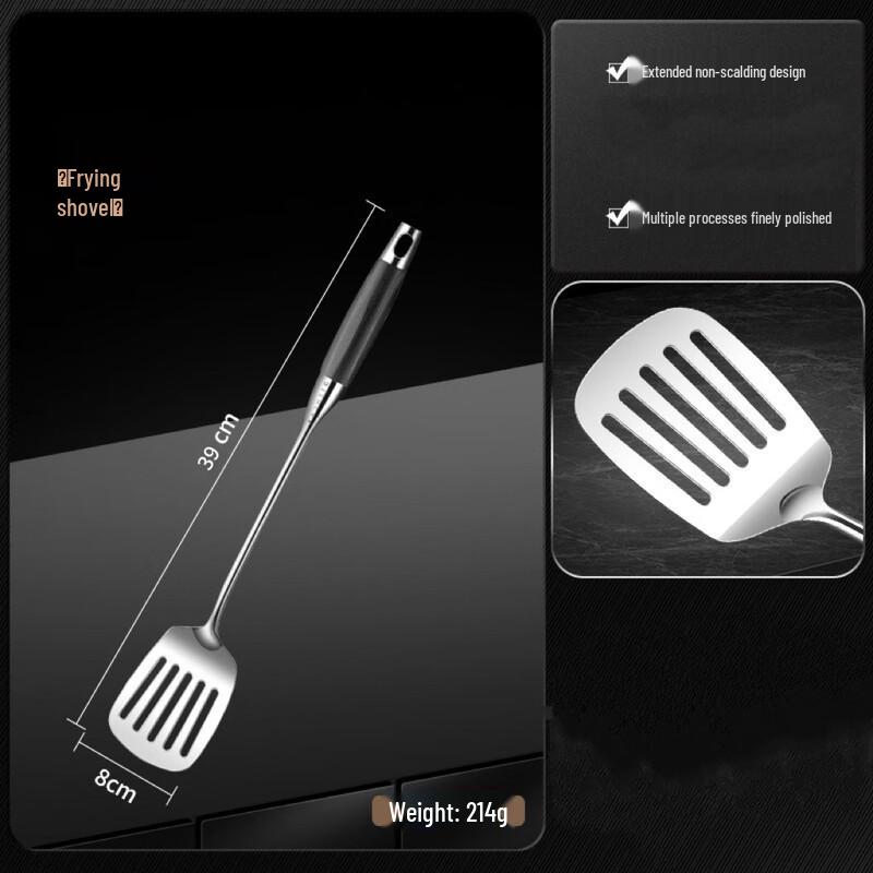 Extended Handle Stainless Steel Cooking Utensil Set