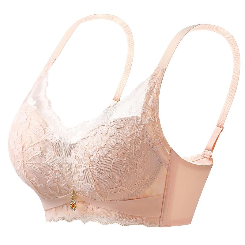Autumn and winter women's upper support is comfortable and seamless, and the secondary breasts are closed. Anti-sagging adjustment type lace bra cover