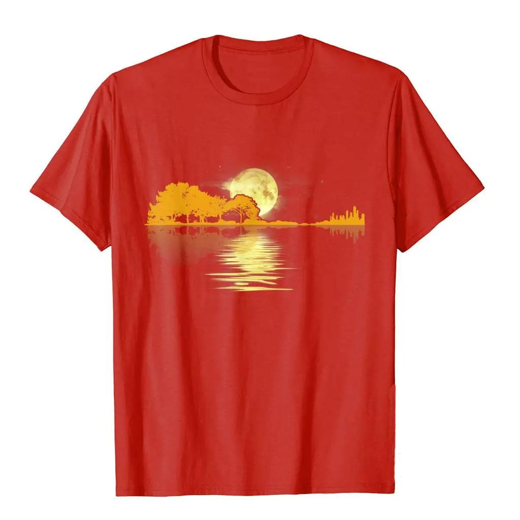 Guitar Lake Shadow Love Guitar T-Shirt Men Women Cotton T Shirt Loose Tops TShirts Wholesale Casual Fashion Harajuku Oversized T