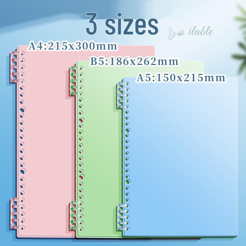 A4 Soft Cover Loose-Leaf Binder, B5 Ring Clip, Coil Binding, Hole-Punched, Notebook Shell (Ring Clips Sold Separately)