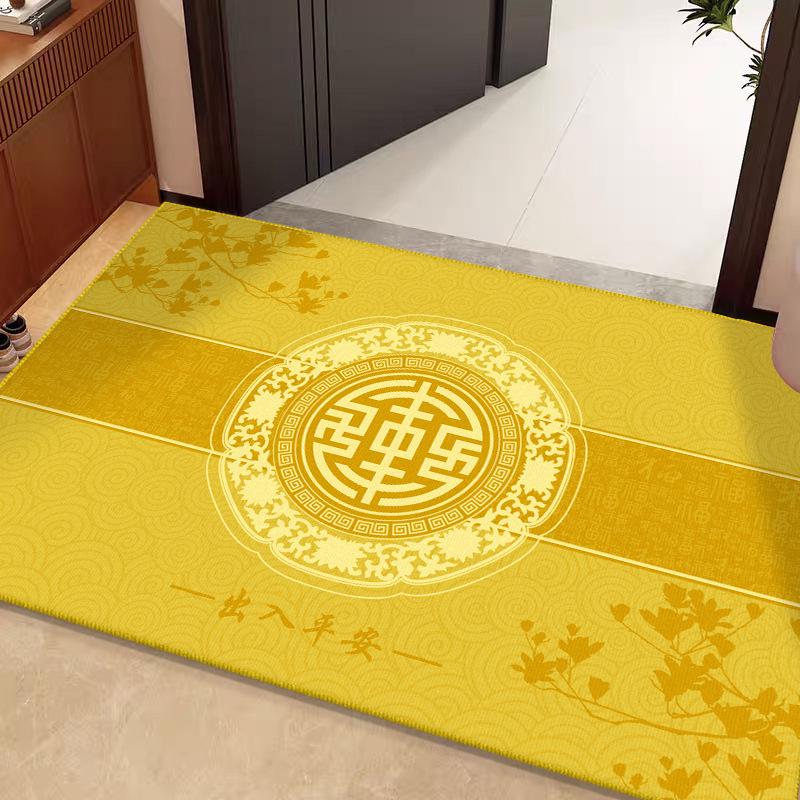 Chinese-Style Entrance Door Mat, Water Absorbing, Dirt & Wear-Resistant, Anti-Slip Hallway Mat